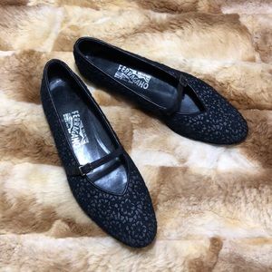 Salvatore Ferragamo Audrey Black Lace Ballet Flats